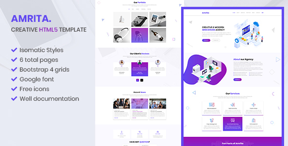 Amrita - Creative Multipurpose  HTML Template