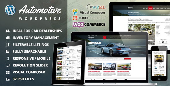 Automobilowy salon samochodowy Motyw WordPress firmy