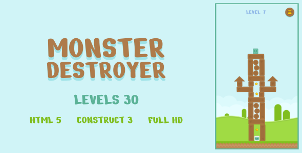 Monster Destroyer - HTML5 Game (Construct3)
