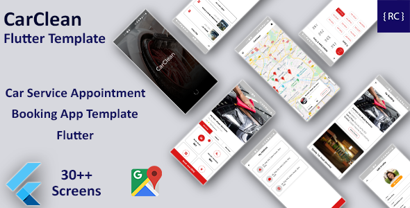 Car Service Appointment Booking Android App Template + iOS App Template | Flutter | CarClean