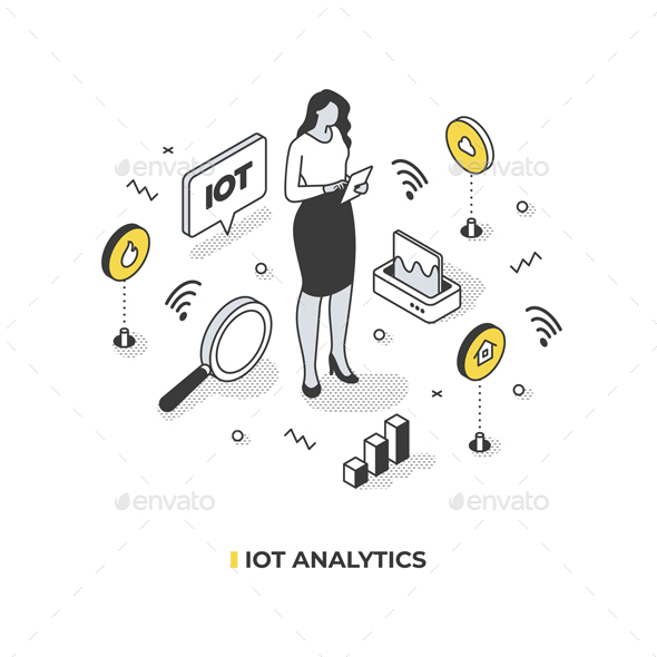 IOT Analytics Isometric Illustration
