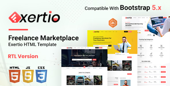 Exertio - Freelance Marketplace HTML Template