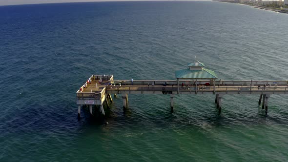 Deerfield Fishing Pier Aerial Drone Video 4k