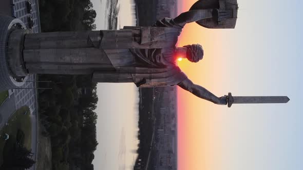 Vertical Video  Motherland Monument in Kyiv Ukraine