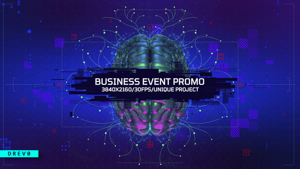 Business Event Promo/ Brain Power Intro/ Corporate IT Technology/ Sci fi/ Conference/ Modern HUD/ TV