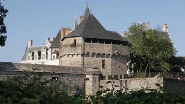 Famous Dukes of Brittany castle architecture and towers  4K 2160p 30fps UHD footage - French Pays de