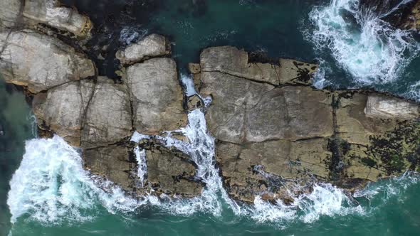 Andrew's Cliff, Cape Deslacs, Clifton Beach, Tasmania, Australia Aerial Drone 4K