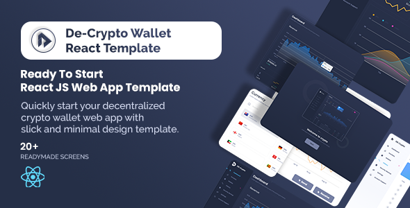 De-Crpyto Wallet - Cryptocurrency Web App React JS Template