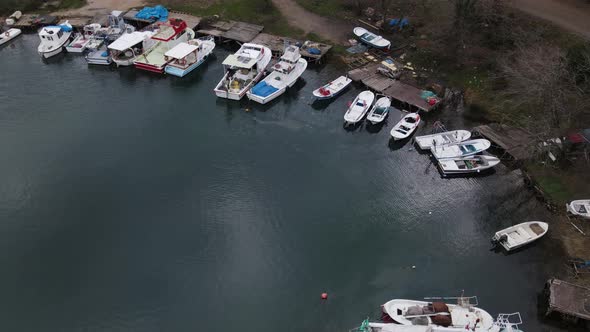 White Boats On Lake