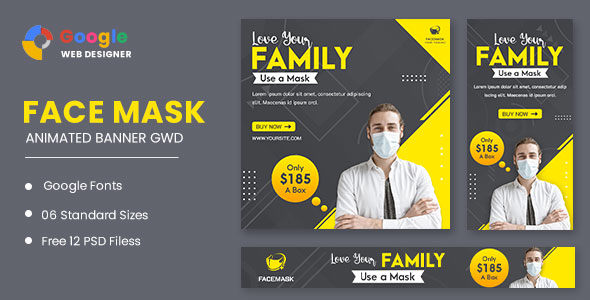 Face Mask Animated Banner Google Web Designer