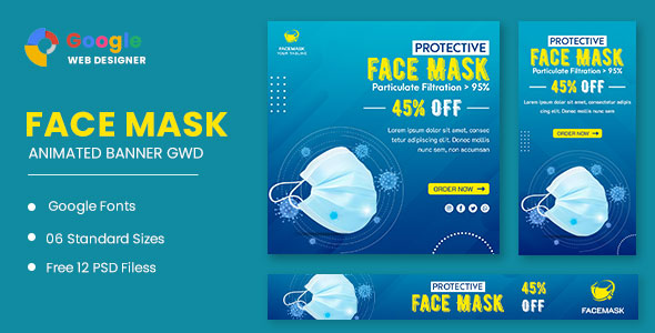 Face Mask Animated Banner Google Web Designer