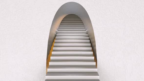 Stepped Staircase in Wall Opening