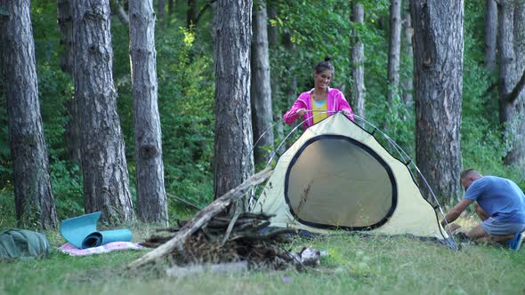 Couple Summer Camp Picnic