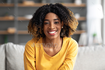 Portrait Of Beautiful African American Lady Posing In home Interior / Photodune, Misc