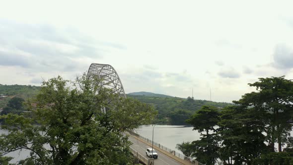 Adomi Bridge crossing in Ghana, Africa