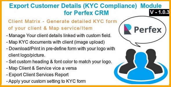 Export Customer Details (KYC Compliance)  Module for Perfex CRM