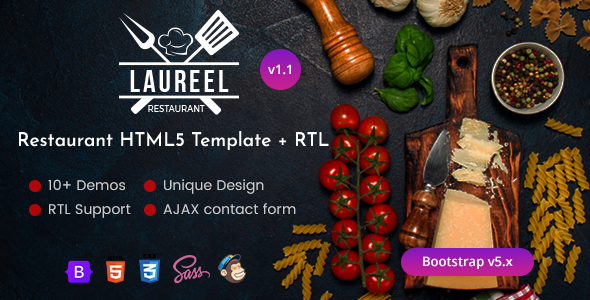 Laureel - Restaurant & Food Shop HTML Template