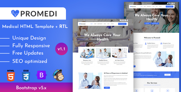 ProMedi - Doctors Clinic & Medical Services HTML Template