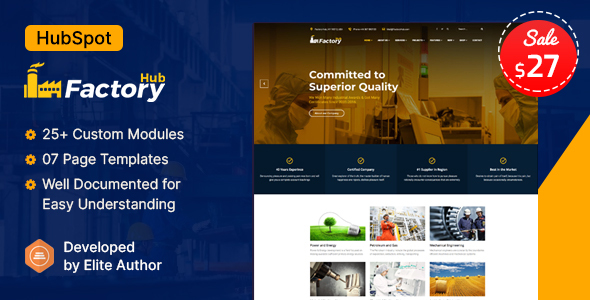 Factory HUB - Manufacturing Industry HubSpot Theme