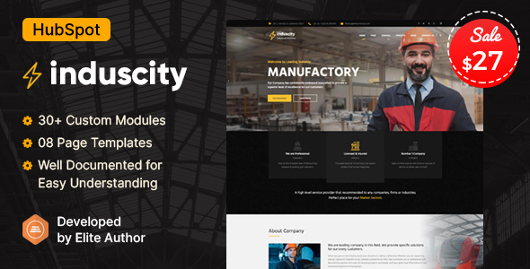 Induscity - Factory & Manufacturing HubSpot Theme