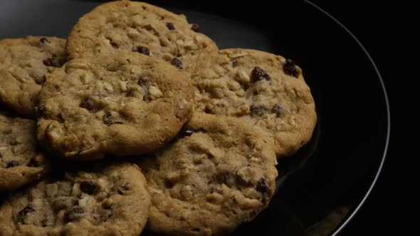 Cinematic, Rotating Shot of Cookies on a Plate - COOKIES 168