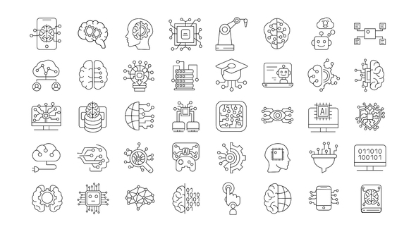 Artificial Intelligence Line Icons