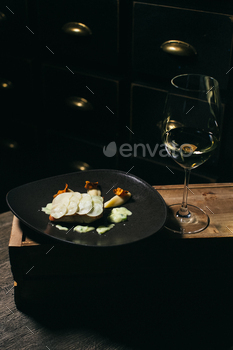 chelin star food on gourmet French restaurant