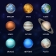 Vector 3d Realistic Space Planet Icon Set on Dark - GraphicRiver Item for Sale