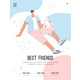 Vector Poster of Best Friends Concept - GraphicRiver Item for Sale