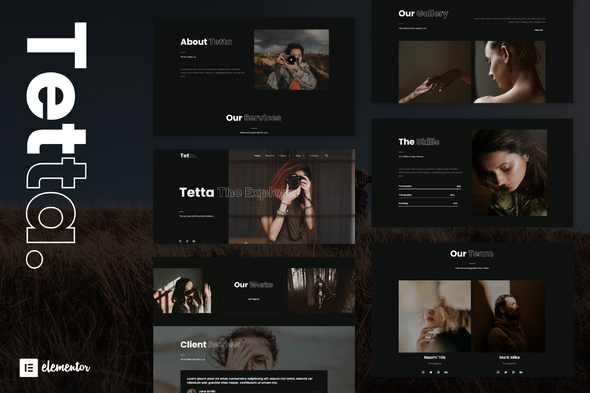 Tetta - Photography & Portfolio Elementor Template Kit