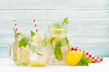 Fresh homemade lemonade with lemon and mint / Photodune, Misc