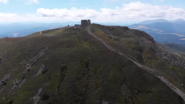 Aerial View Top of Pip Ivan Chernogorsky Mountain and Carpathian Mountain Range