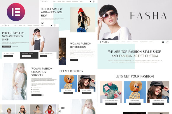 Fasha - Woman Fashion & Shop eCommerce Elementor Template Kit