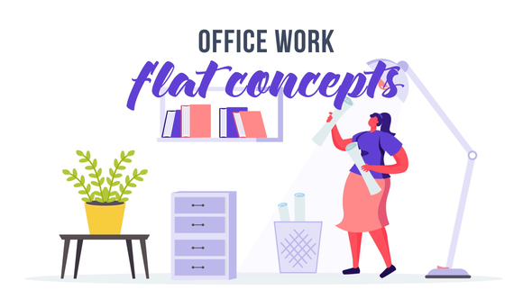 Office work - Flat Concept
