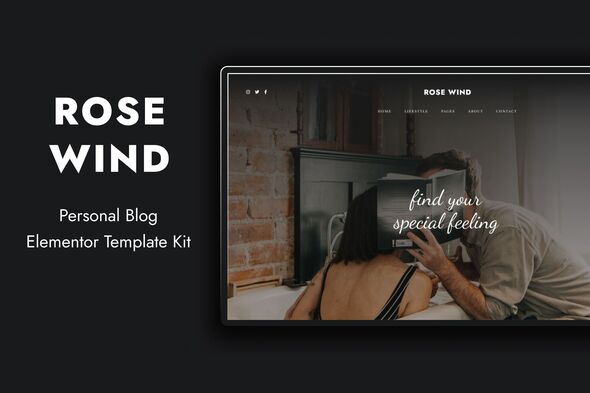 Rose Wind - Personal Blog Elementor Template Kit