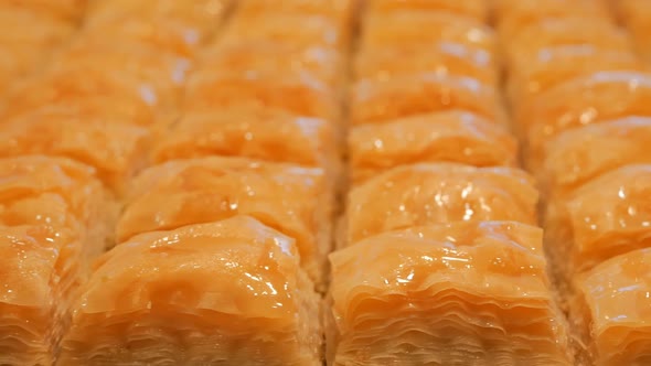 Dolly Filming Delicious Homemade Baklava