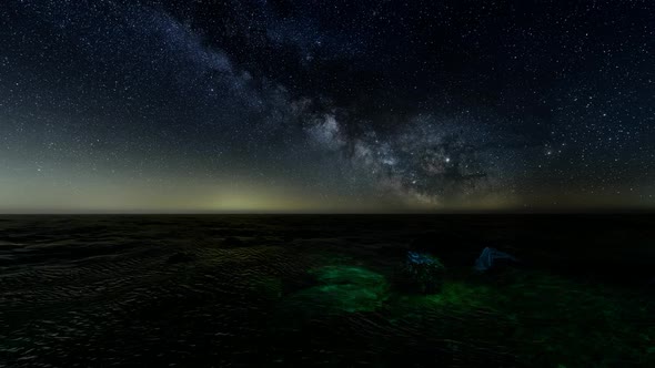 Ocean Shore and Milky Way View