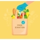 Hand in Gloves with Bag Full of Donation Food - GraphicRiver Item for Sale