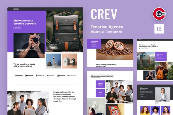 Crev -  Creative Agency Elementor Template Kit