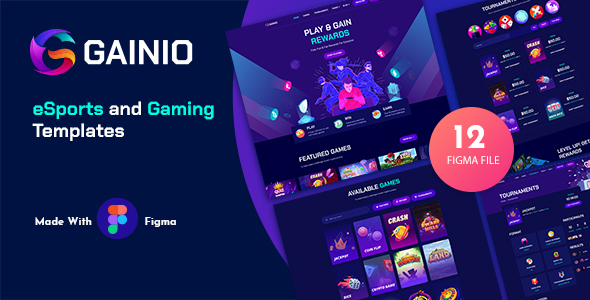 Gainio – eSports and Gaming Figma Templates