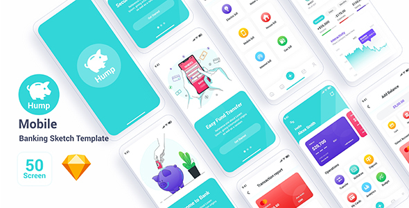 Hump – Mobile Banking Sketch Template