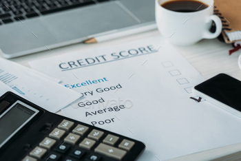 lculator, laptop and credit score