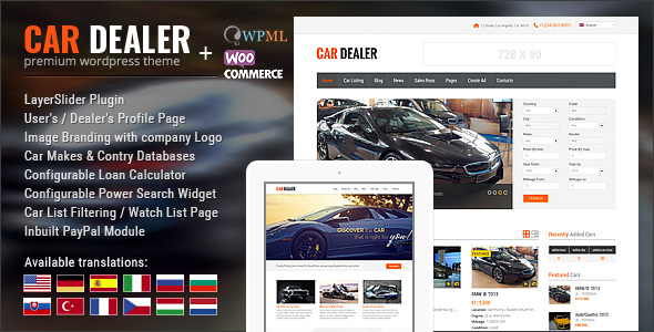 Motyw WordPress dla dealerów samochodowych - responsywny