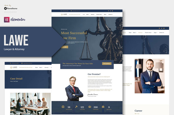 LAWE - Lawyer & Attorney Elementor Template Kit