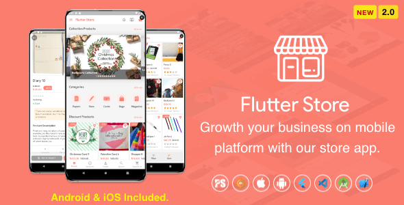 Flutter Store ( Ecommerce Mobile App for iOS & Android with same backend ) 2.0