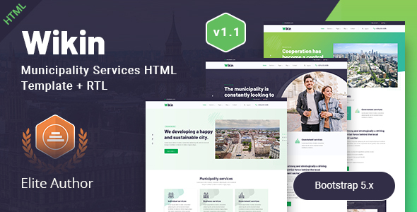 Wikin - City Government & Municipality Services HTML Template
