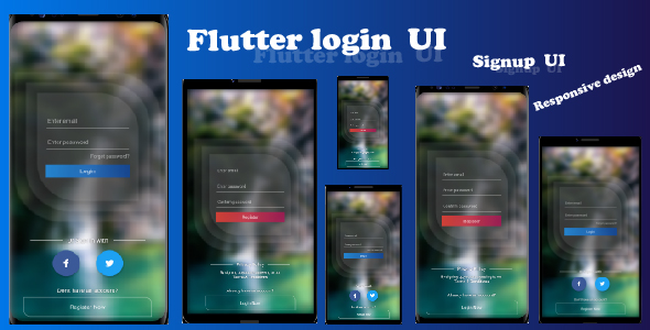 Flutter Login and Signup UI -responsive template -beautiful design