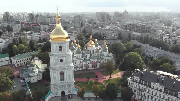 Saint Sophia's Cathedral in Kyiv, Ukraine, Aerial View