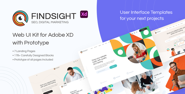 FindSight - Web & Prototype UI Kit for Adobe XD