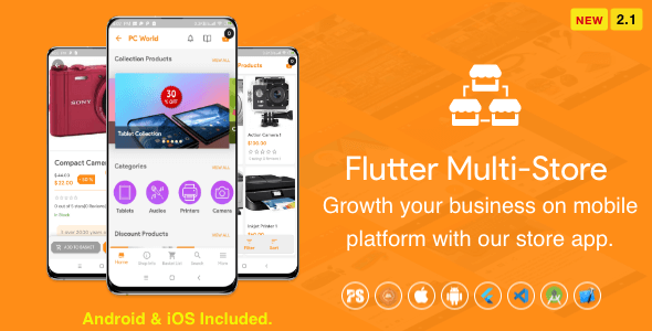 Flutter Multi-Store ( Ecommerce Mobile App for iOS & Android with same backend ) 2.1